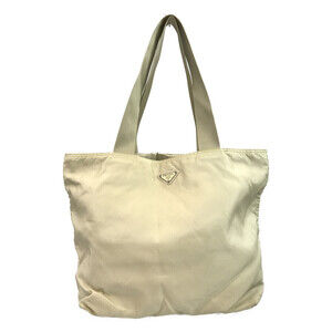 Prada Tessuto nylon tote bag Beige White